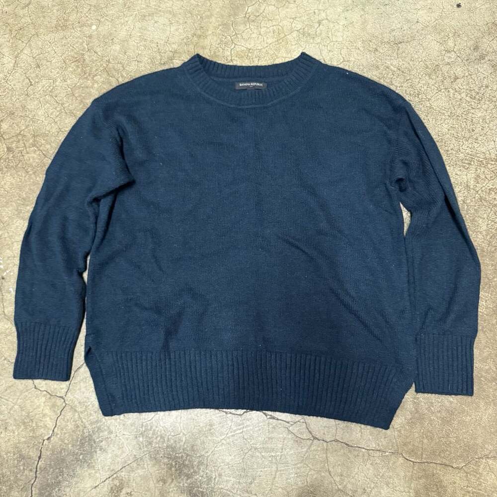 Banana Republic Blue Crewneck Sweater Size L Knit Pullover